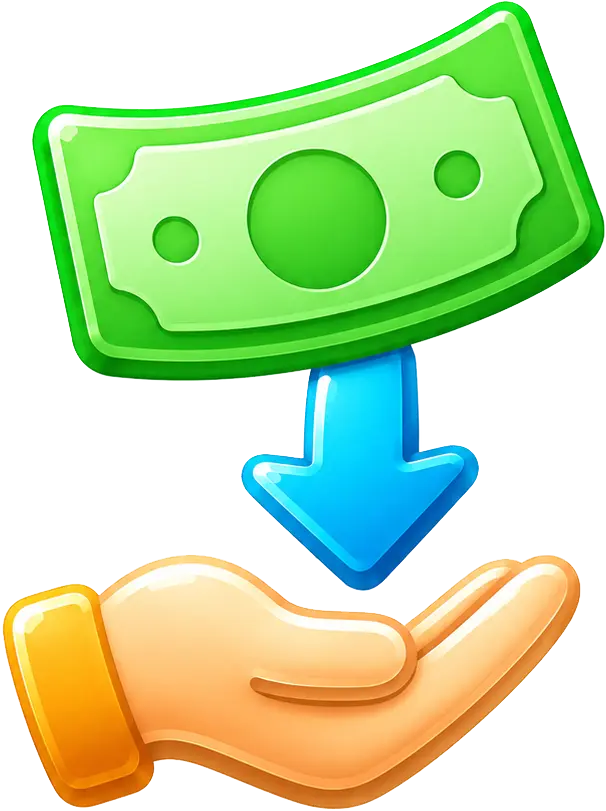 Real money withdrawals guide icon
